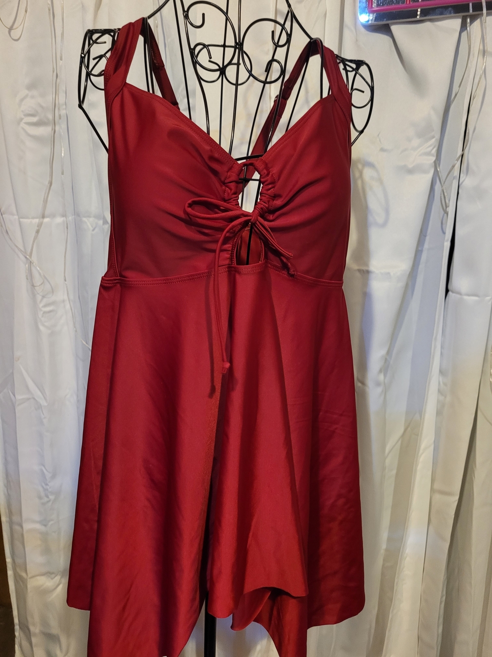 Amazon Red Women’s Swim Bikini Dress with Tie Front